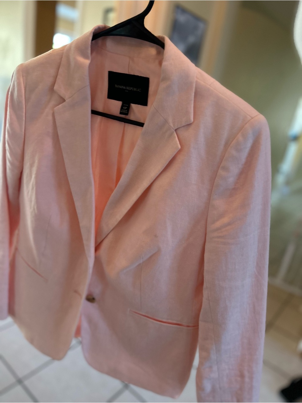 Banana Republic Light Pink Linen Blend Blazer